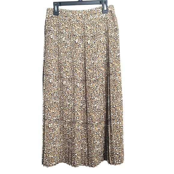 J. Crew Animal Print Pleated Midi Skirt Size 0 - Picture 1 of 5